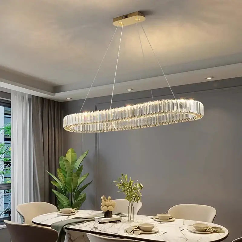 DecorBites™ Crystal Chandelier: Modern Home Decoration Pendant Lights for Living and Dining Room