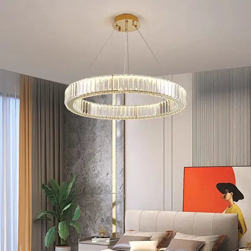 DecorBites™ ثريا كريستال: إضاءة متدلية عصرية للمنزل وغرفة الطعام