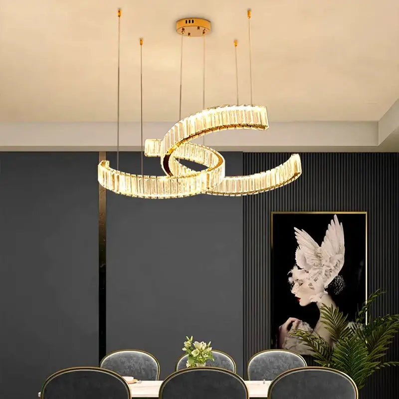 DecorBites™ Crystal Chandelier: Modern Home & Dining Room Pendant Light, Interior Lighting