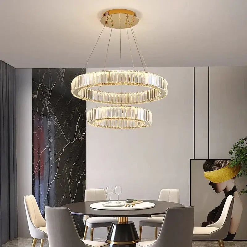DecorBites™ ثريا كريستال: إضاءة متدلية عصرية للمنزل وغرفة الطعام