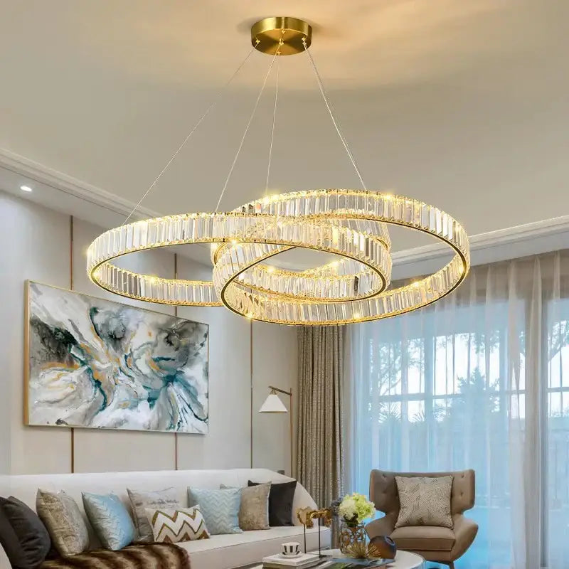 DecorBites™ Crystal Chandelier: Modern Home & Dining Room Pendant Light, Interior Lighting