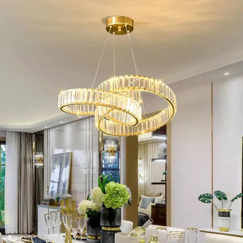DecorBites™ Crystal Chandelier: Modern Home & Dining Room Pendant Light, Interior Lighting