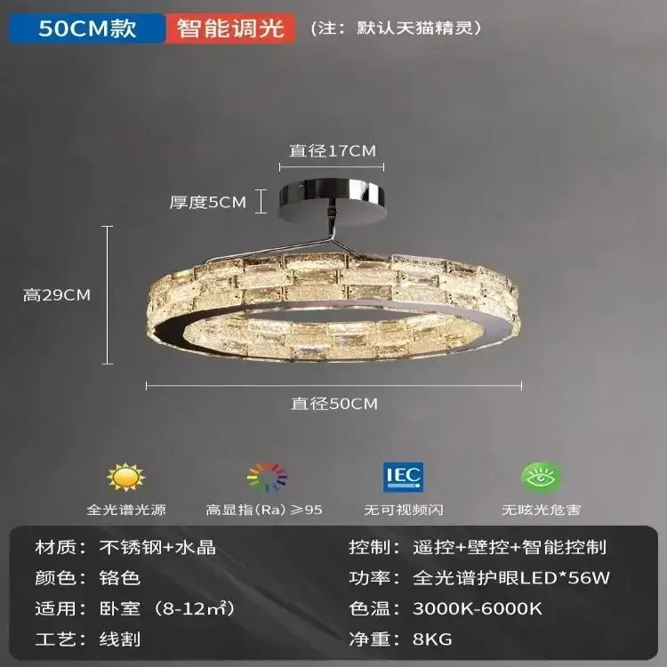 DecorBites™ Crystal Chandelier: Modern LED Ceiling Lighting for Bedroom, Living, Dining Room