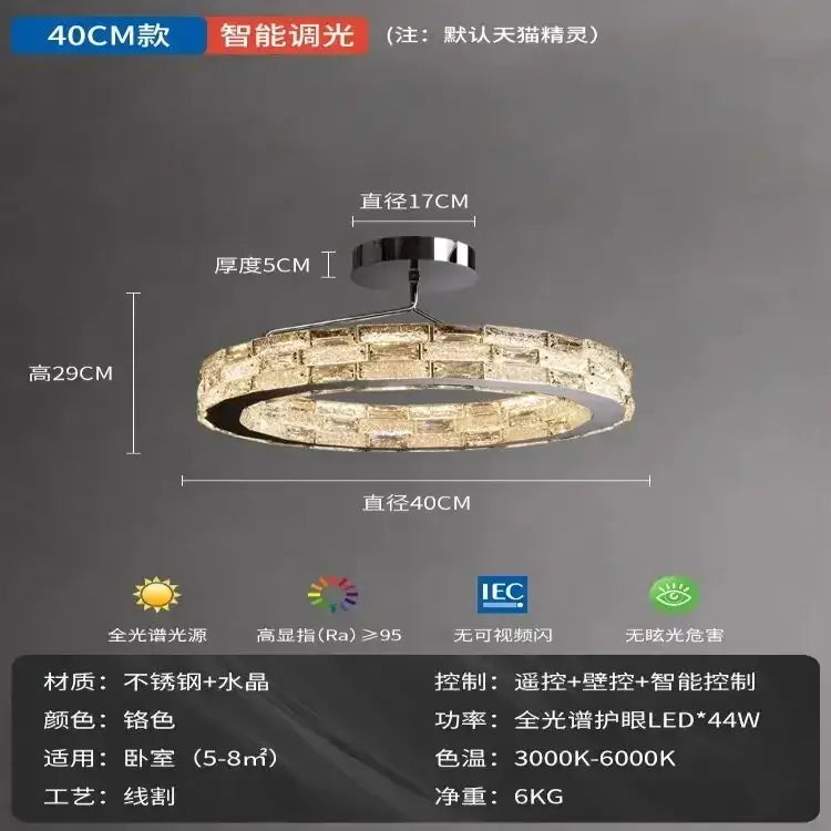 DecorBites™ Crystal Chandelier: Modern LED Ceiling Lighting for Bedroom, Living, Dining Room