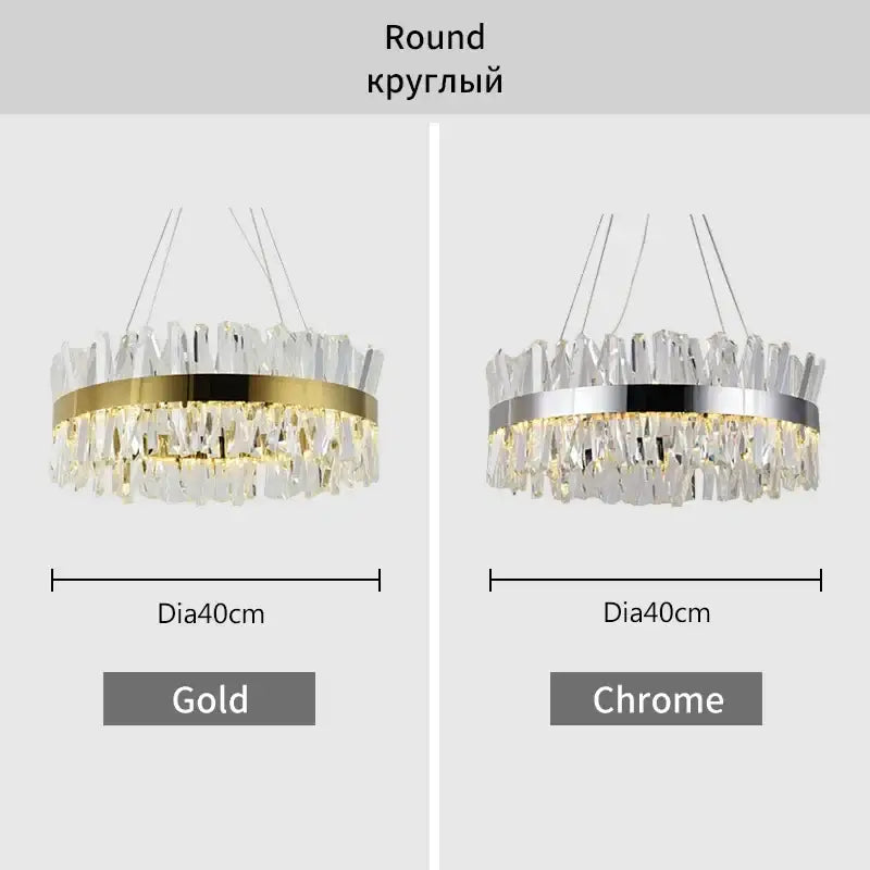 DecorBites™ Crystal Chandelier: Modern LED Chrome Gold Lighting for Living Room Bedroom Kitchen