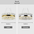 DecorBites™ Crystal Chandelier: Modern LED Chrome Gold Lighting for Living Room Bedroom Kitchen