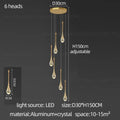 DecorBites™ Crystal Chandelier: Modern LED Hanging Lamp for Living Room, Villa, and Staircase