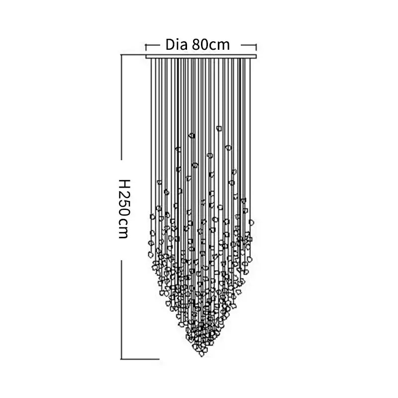 DecorBites™ Crystal Chandelier: Modern LED Lighting Fixture for Staircase, Hallway, Lobby