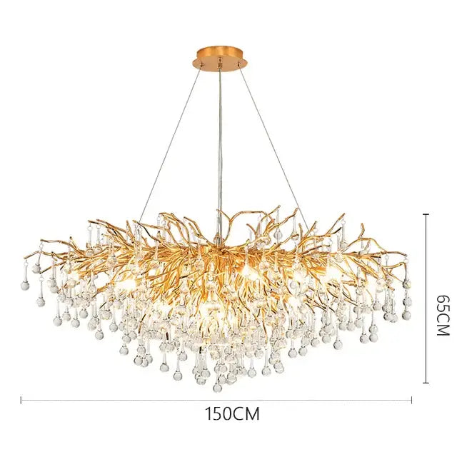 DecorBites™ Crystal Chandelier: Modern LED Luxury for Living Room Decor & Lighting