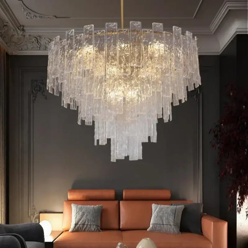 DecorBites™ Crystal Chandelier: Modern LED Pendant Light for Home Decor