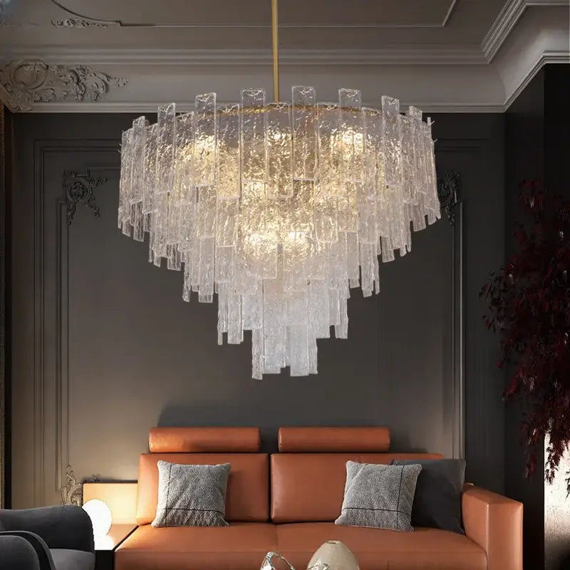 DecorBites™ Crystal Chandelier: Modern LED Pendant Light for Home Decor