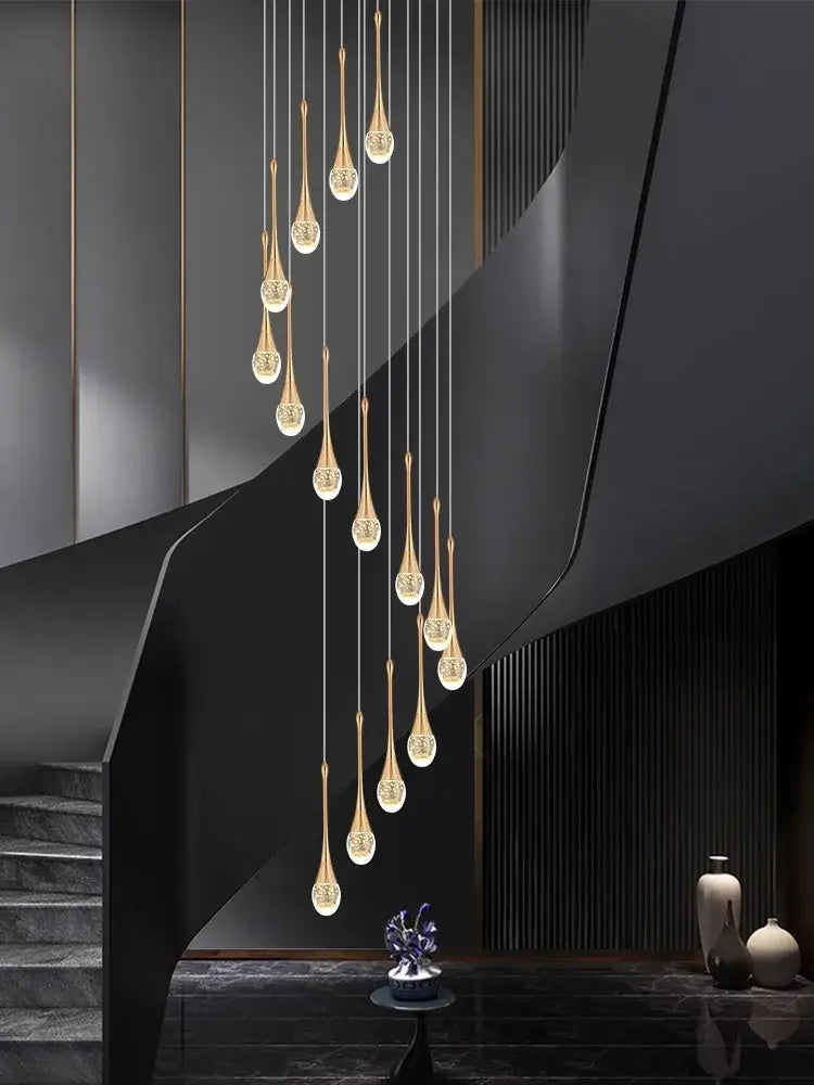 DecorBites™ Crystal Chandelier: Modern LED Pendant Light for Villa Living Room and Attic