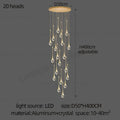 DecorBites™ Crystal Chandelier: Modern LED Water Droplet Staircase Light