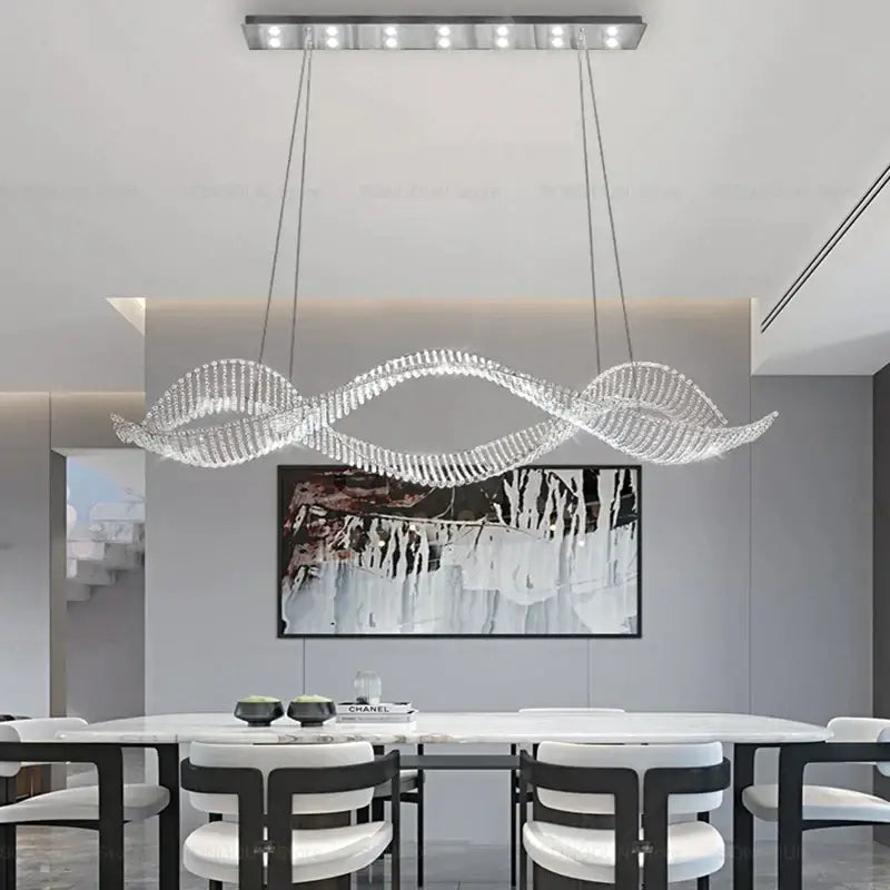 DecorBites™ Crystal Chandelier: Modern Light Luxury Dining Lamp for Designer Villa and Bar