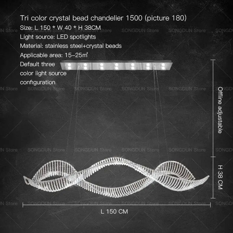DecorBites™ Crystal Chandelier: Modern Light Luxury Dining Lamp for Designer Villa and Bar