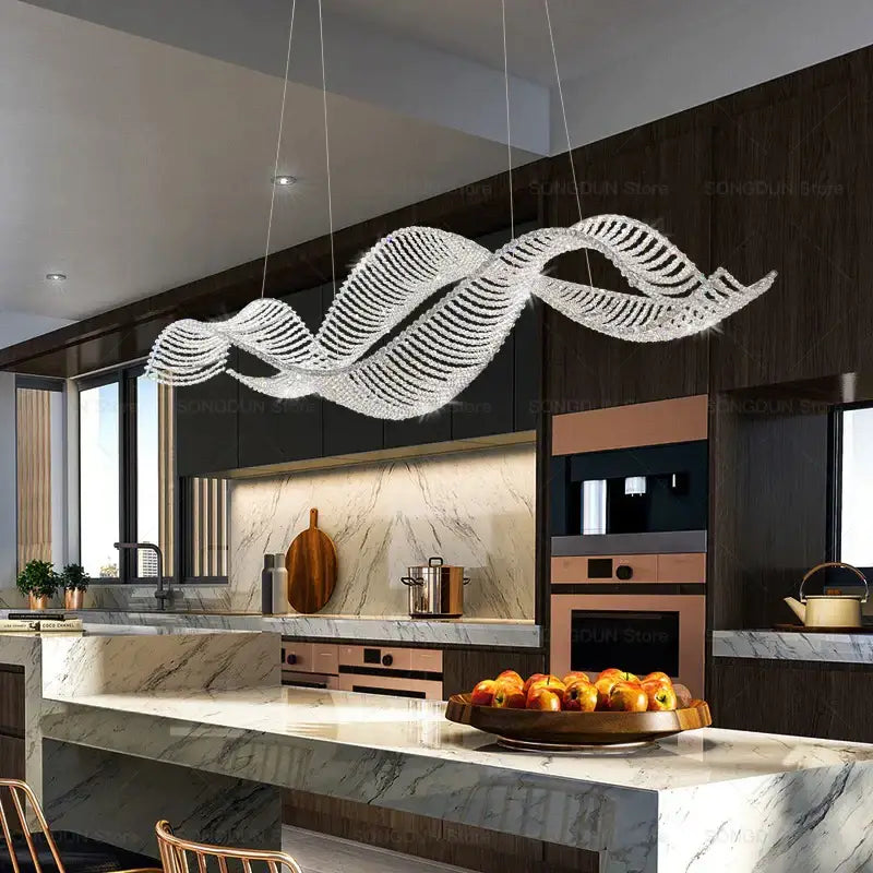DecorBites™ Crystal Chandelier: Modern Light Luxury Dining Lamp for Designer Villa and Bar