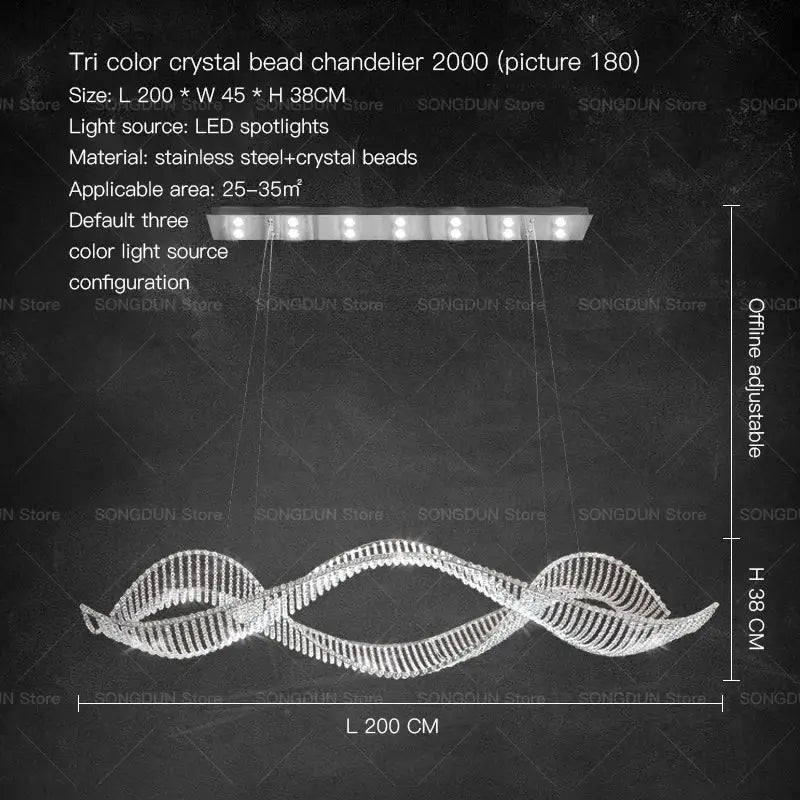 DecorBites™ Crystal Chandelier: Modern Light Luxury Dining Lamp for Designer Villa and Bar