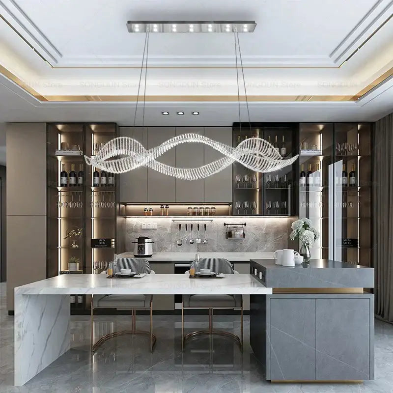 DecorBites™ Crystal Chandelier: Modern Light Luxury Dining Lamp for Designer Villa and Bar