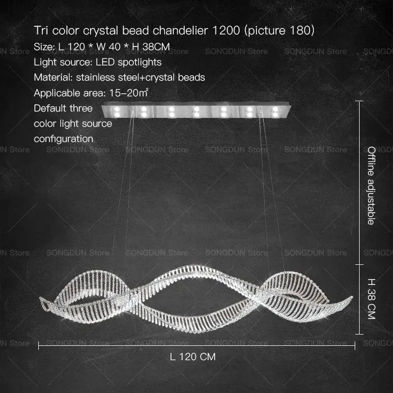 DecorBites™ Crystal Chandelier: Modern Light Luxury Dining Lamp for Designer Villa and Bar