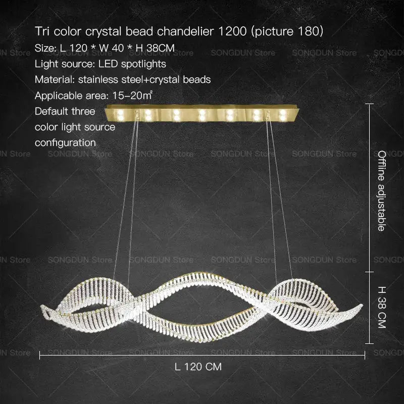 DecorBites™ Crystal Chandelier: Modern Light Luxury Dining Lamp for Designer Villa and Bar