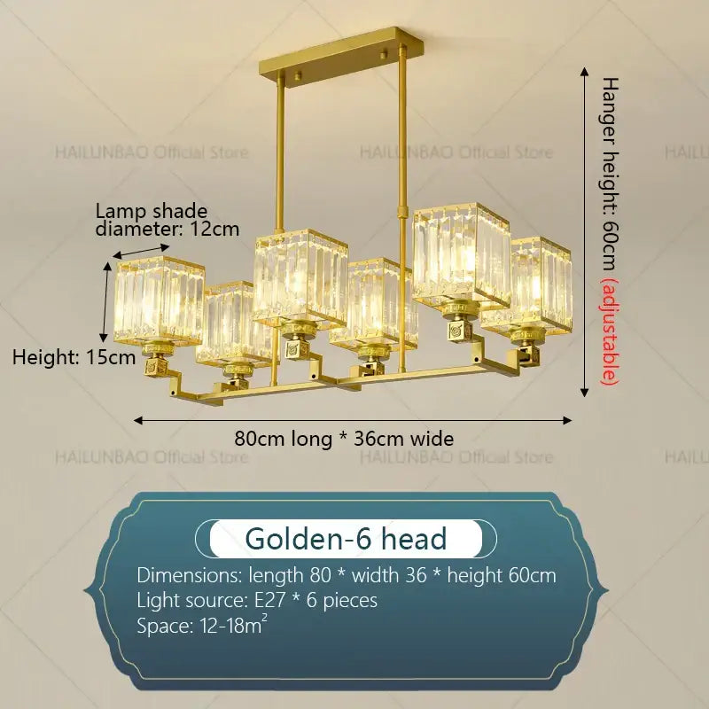 DecorBites™ Crystal Chandelier: Modern Light Luxury for Living Room, Bedroom, Restaurant, Villa, Hotel