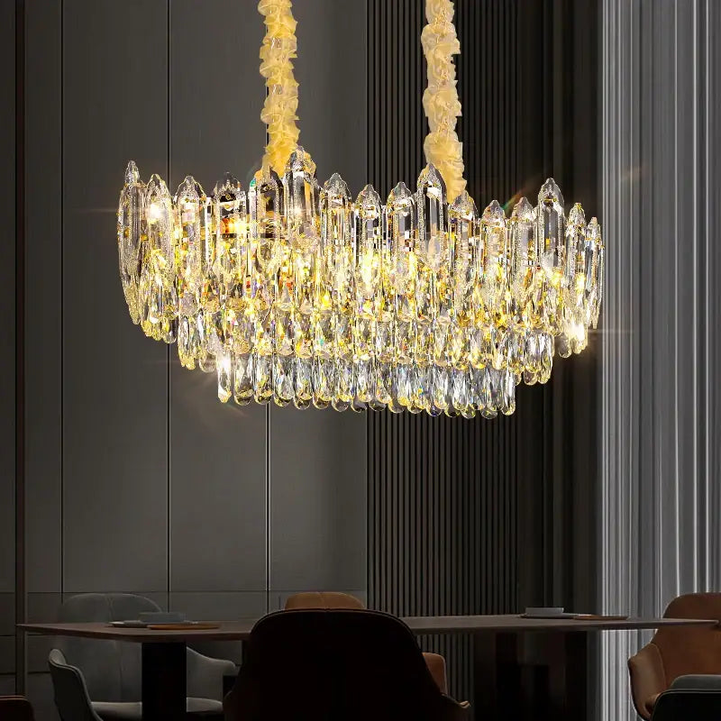DecorBites™ Crystal Chandelier: Modern Light Luxury for Living Room, Bedroom, Dining Room