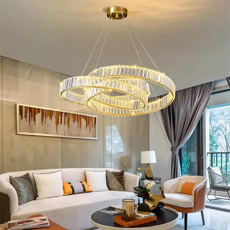 DecorBites™ Crystal Chandelier: Modern Living & Dining Room Pendant Lighting Fixtures