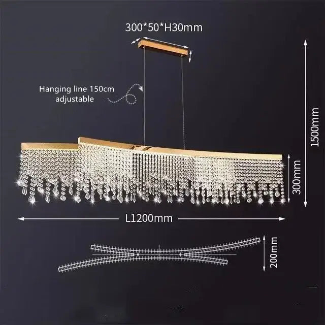 DecorBites™ Crystal Chandelier: Modern Living Room Ceiling Light & Kitchen Pendant