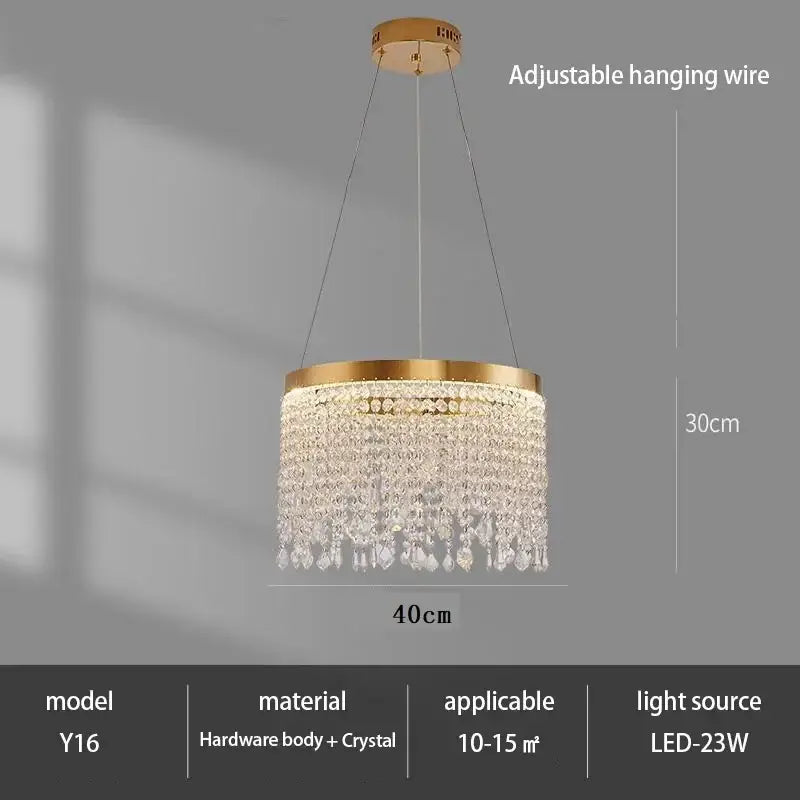 DecorBites™ Crystal Chandelier: Modern Living Room Ceiling Light & Kitchen Pendant