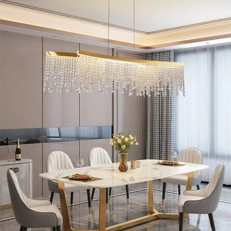 DecorBites™ Crystal Chandelier: Modern Living Room, Dining Room, Kitchen Ceiling Light