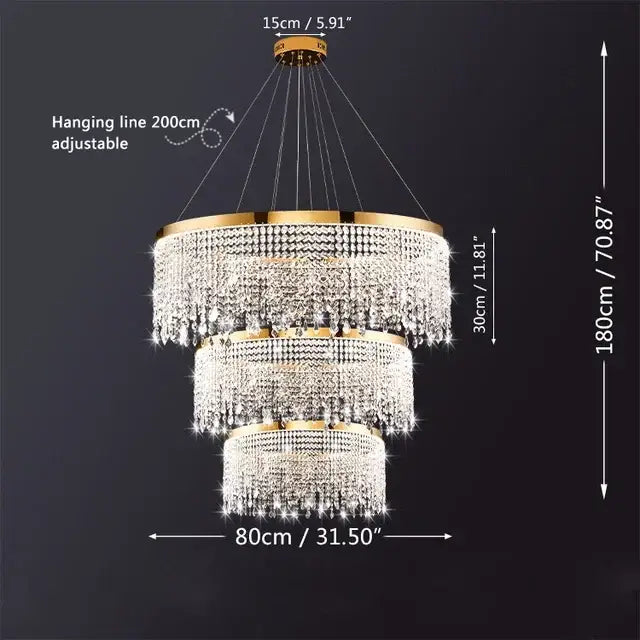 DecorBites™ Crystal Chandelier: Modern Living Room, Dining Room, Kitchen Ceiling Light