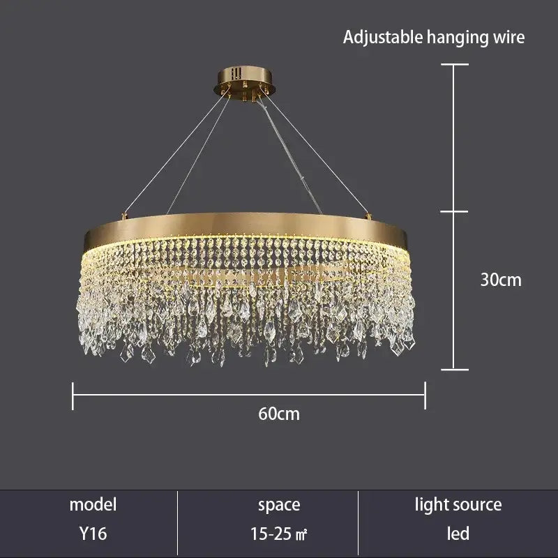 DecorBites™ Crystal Chandelier: Modern Living Room, Dining Room, Kitchen Ceiling Light