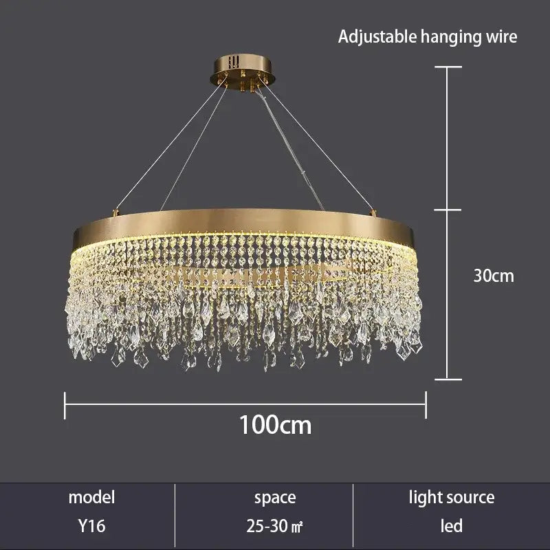 DecorBites™ Crystal Chandelier: Modern Living Room, Dining Room, Kitchen Ceiling Light