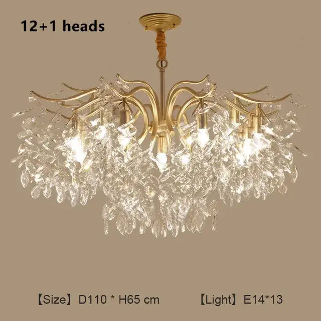 DecorBites™ Crystal Chandelier: Modern Luxe LED Branch Lighting for Living Room and Bedroom.
