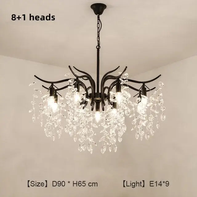 DecorBites™ Crystal Chandelier: Modern Luxe LED Branch Lighting for Living Room and Bedroom.