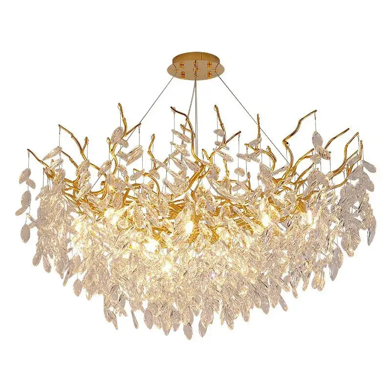 DecorBites™ Crystal Chandelier: Modern Luxury Branch Pendant Light for Living Room, Lobby & Hotel