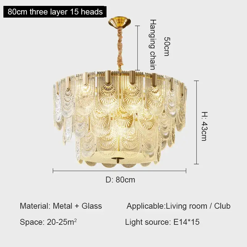 DecorBites™ Crystal Chandelier: Modern Luxury Ceiling Lamp for Living Room, Bedroom, or Restaurant