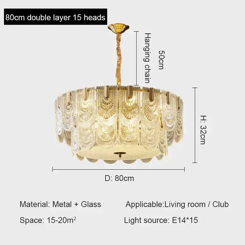 DecorBites™ Crystal Chandelier: Modern Luxury Ceiling Lamp for Living Room, Bedroom, or Restaurant