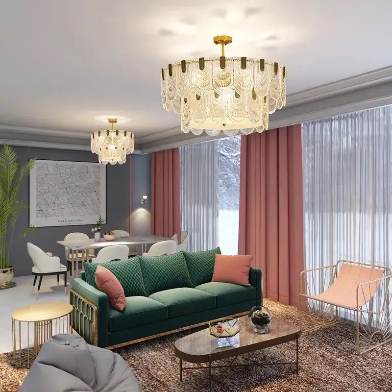 DecorBites™ Crystal Chandelier: Modern Luxury Ceiling Lamp for Living Room, Bedroom, or Restaurant