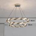 DecorBites™ Crystal Chandelier: Modern Luxury Duplex Staircase Ring Lamp