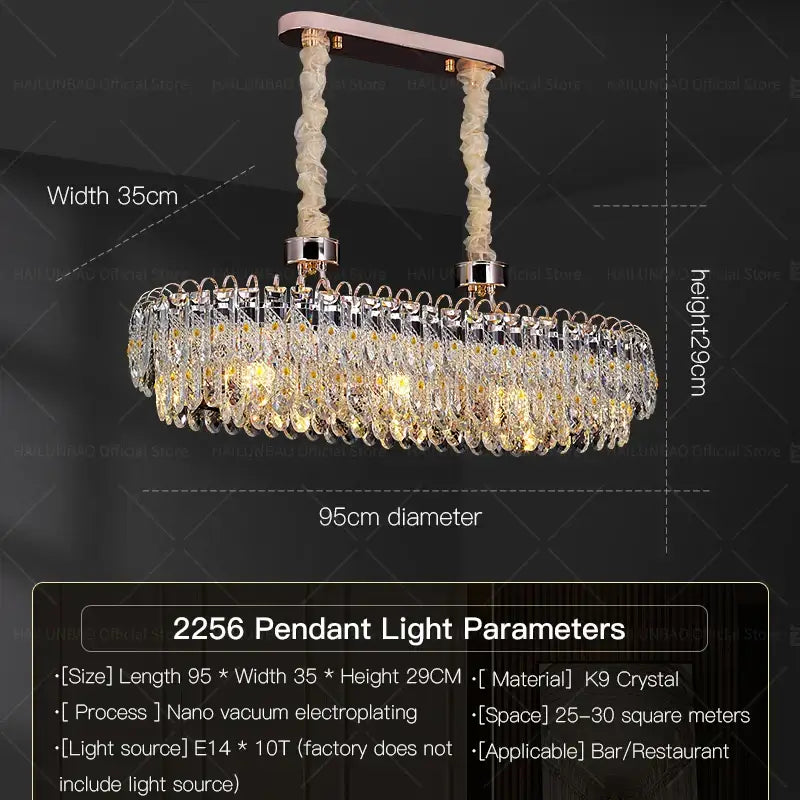 DecorBites™ Crystal Chandelier: Modern Luxury for Living Room, Restaurant, Hotel Lobby