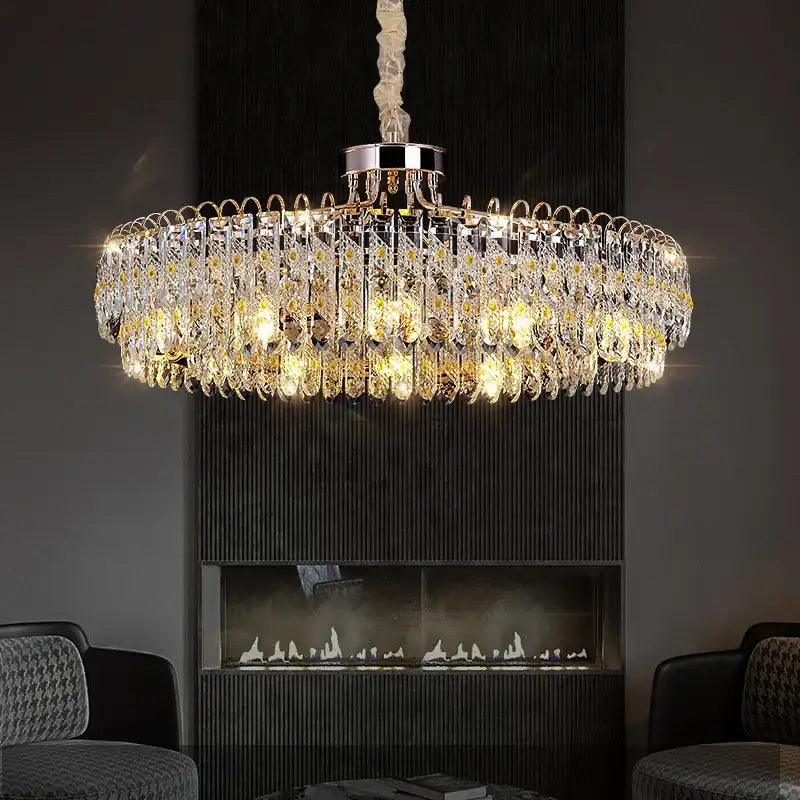 DecorBites™ Crystal Chandelier: Modern Luxury for Living Room, Restaurant, Hotel Lobby