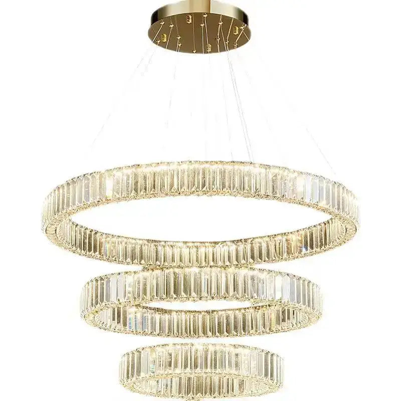 DecorBites™ Crystal Chandelier: Modern Luxury Golden Lighting for Villa, Duplex Hall