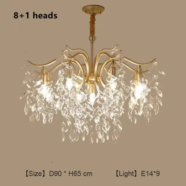 DecorBites™ Crystal Chandelier: Modern Luxury LED Branch Lighting for Living Room & Bedroom