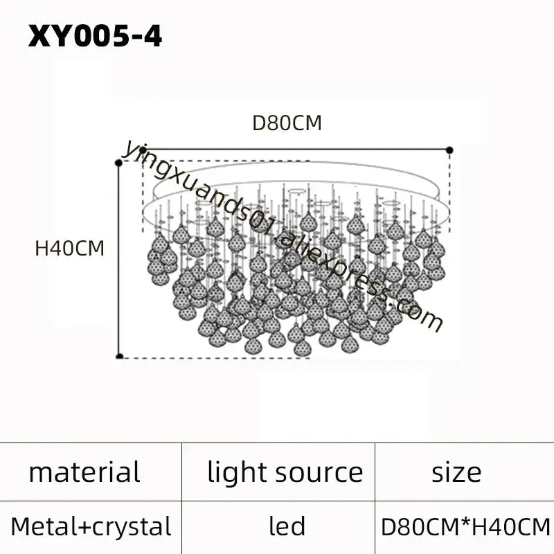 DecorBites™ Crystal Chandelier: Modern Luxury LED Ceiling Lamp for Living Room and Bedroom