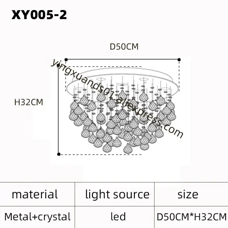 DecorBites™ Crystal Chandelier: Modern Luxury LED Ceiling Lamp for Living Room and Bedroom