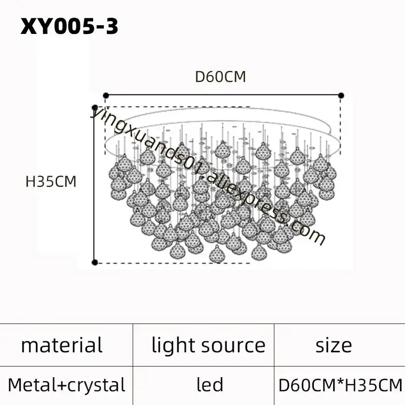 DecorBites™ Crystal Chandelier: Modern Luxury LED Ceiling Lamp for Living Room and Bedroom