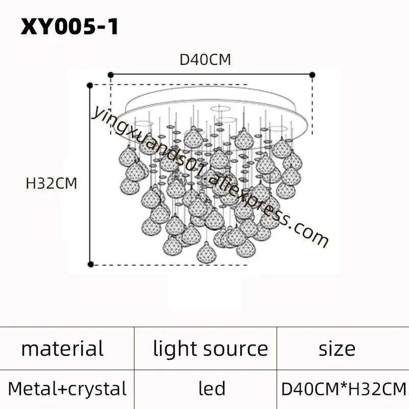 DecorBites™ Crystal Chandelier: Modern Luxury LED Ceiling Lamp for Living Room and Bedroom