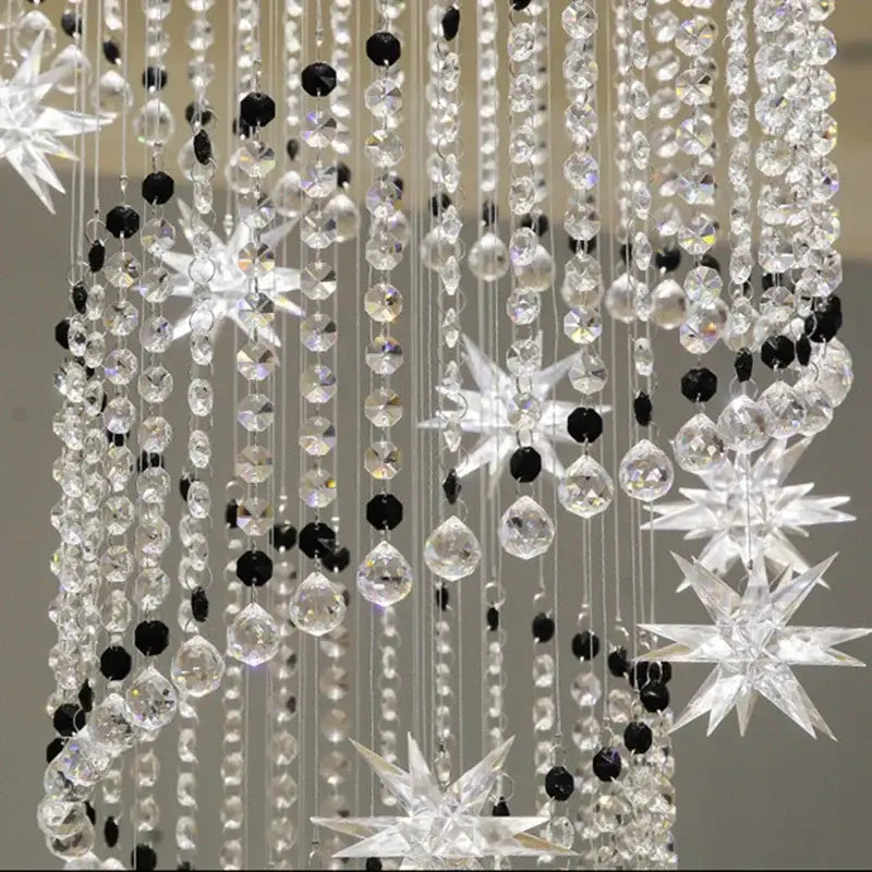 DecorBites™ Crystal Chandelier: Modern Luxury LED Hanging Light for Staircase, Living Room, Hallway