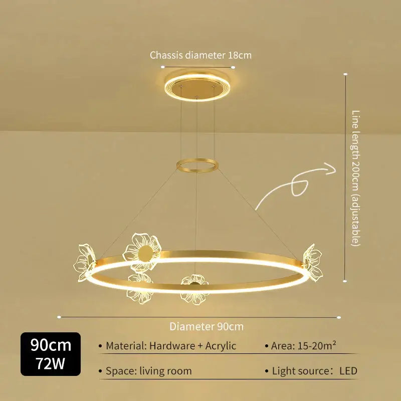 DecorBites™ Crystal Chandelier: Modern Luxury LED Lighting for Bedroom, Living Room, and Restaurant